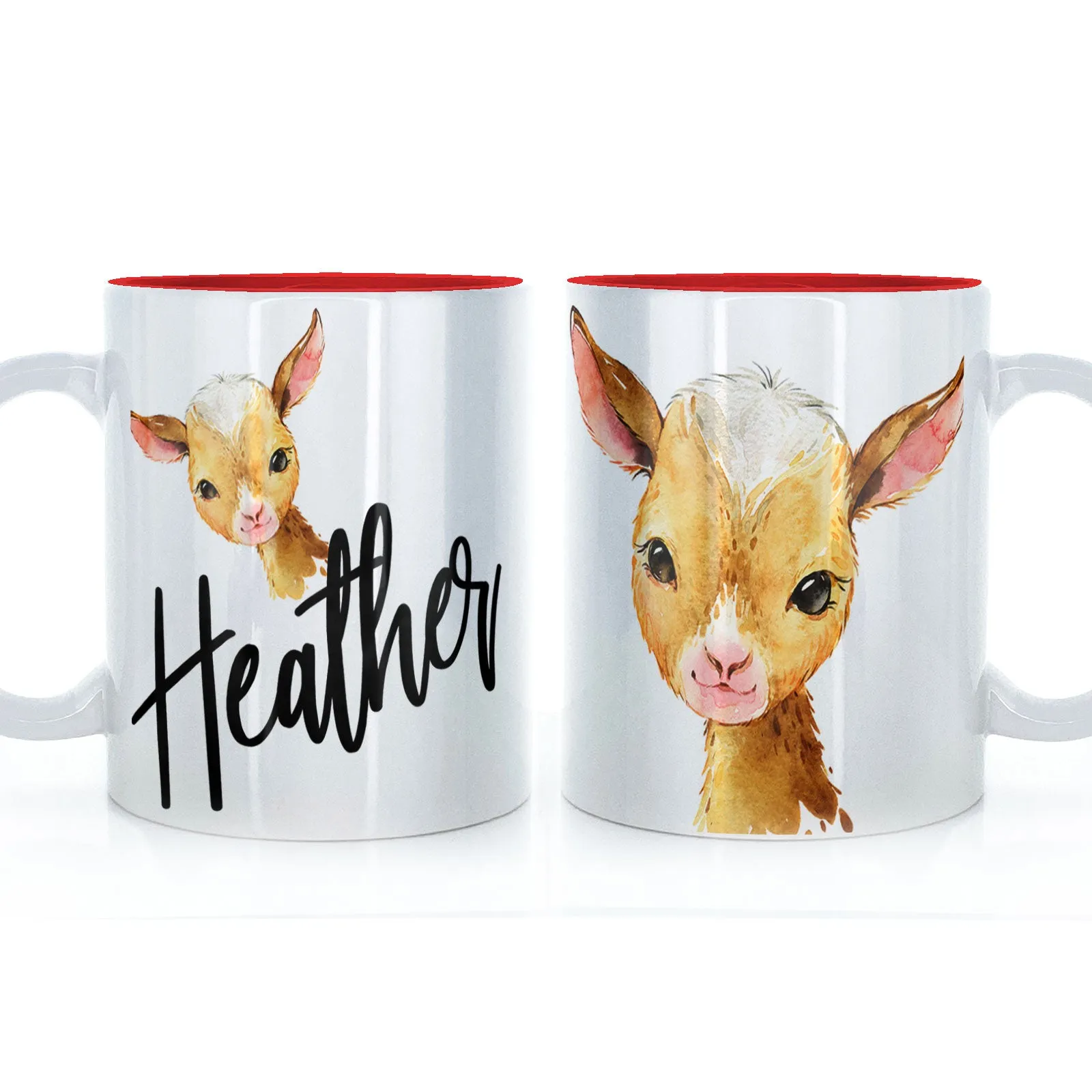 Personalised Mug with Stylish Text and Ginger Goat