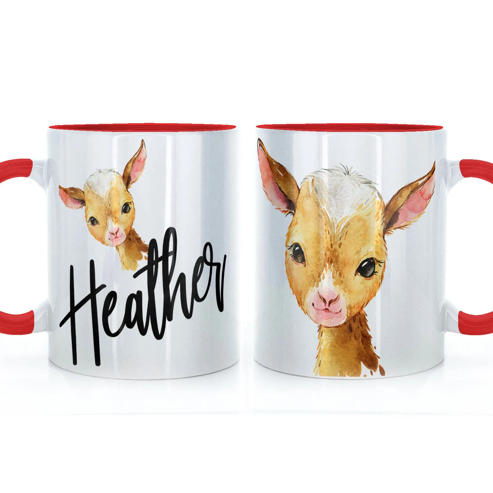 Personalised Mug with Stylish Text and Ginger Goat