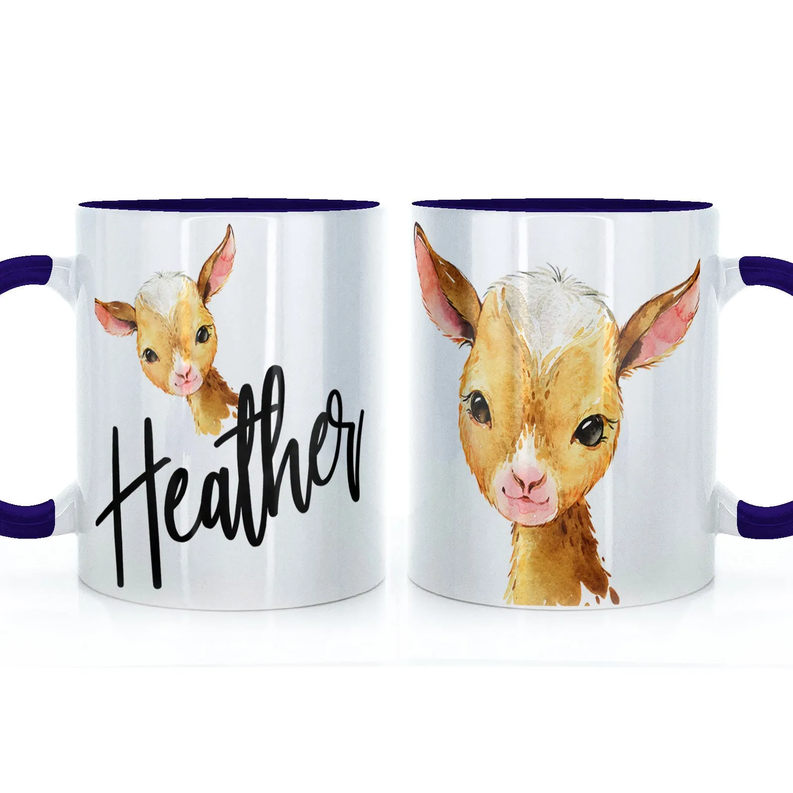 Personalised Mug with Stylish Text and Ginger Goat