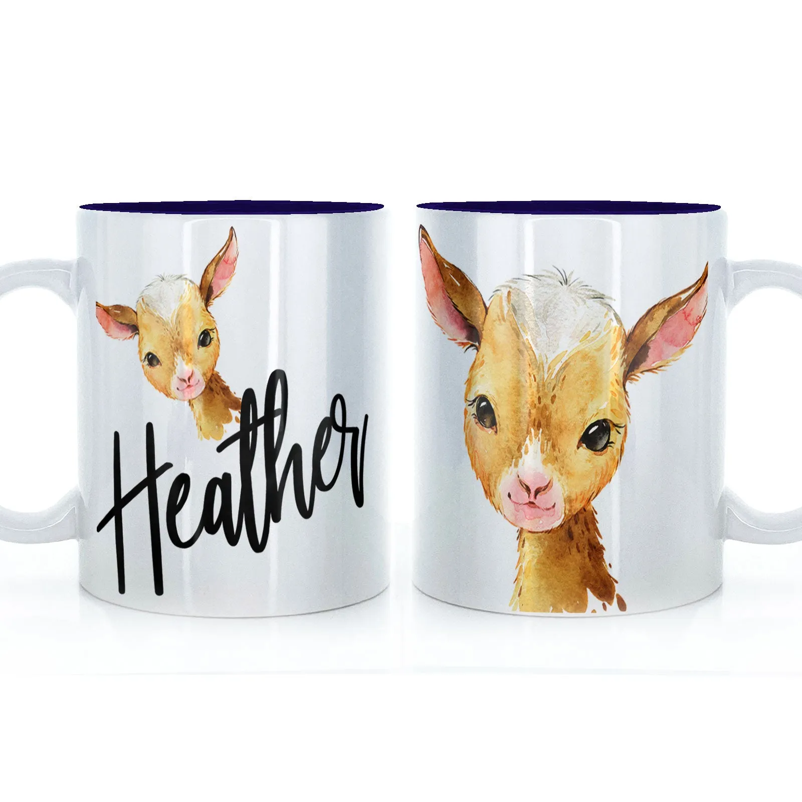 Personalised Mug with Stylish Text and Ginger Goat