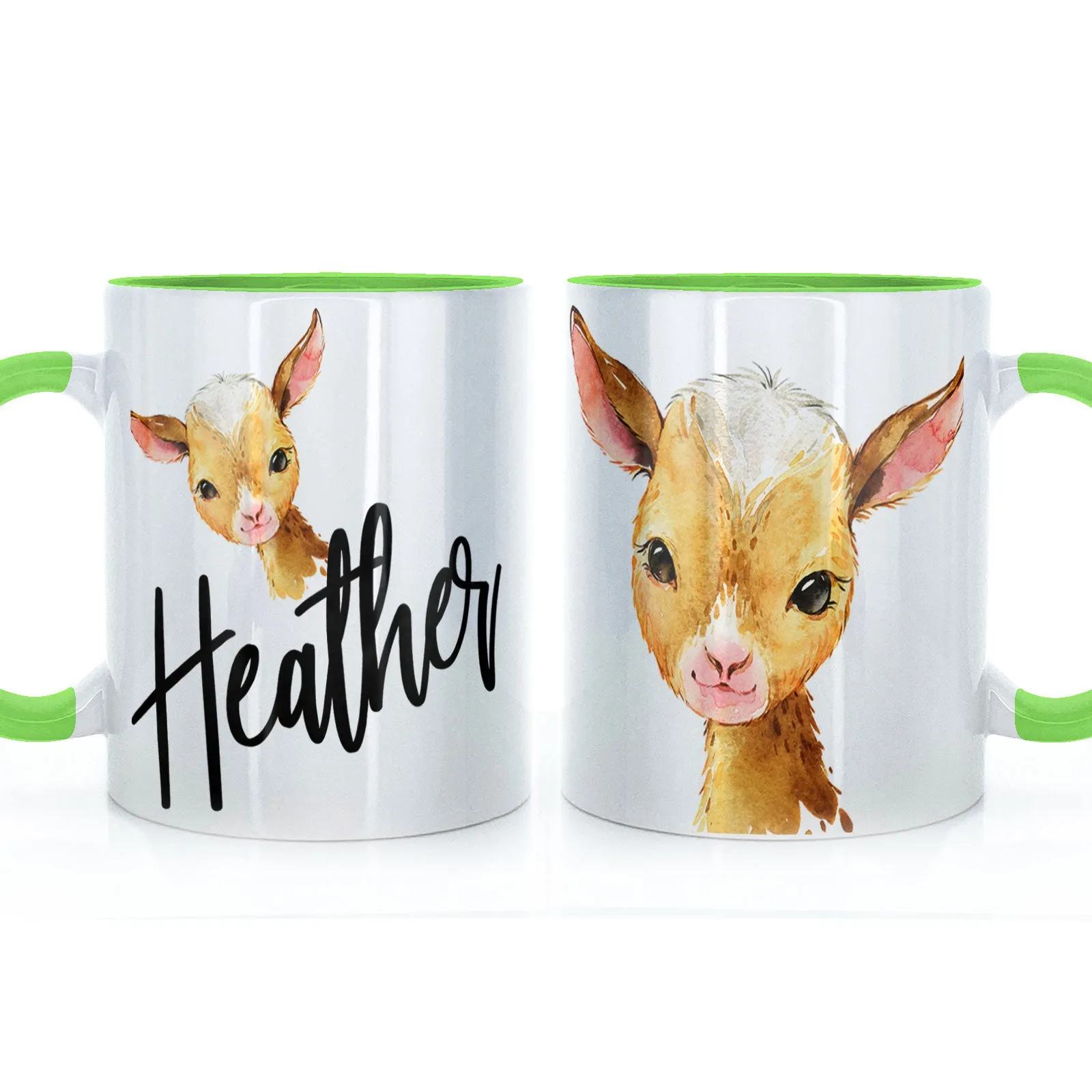 Personalised Mug with Stylish Text and Ginger Goat