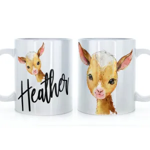 Personalised Mug with Stylish Text and Ginger Goat