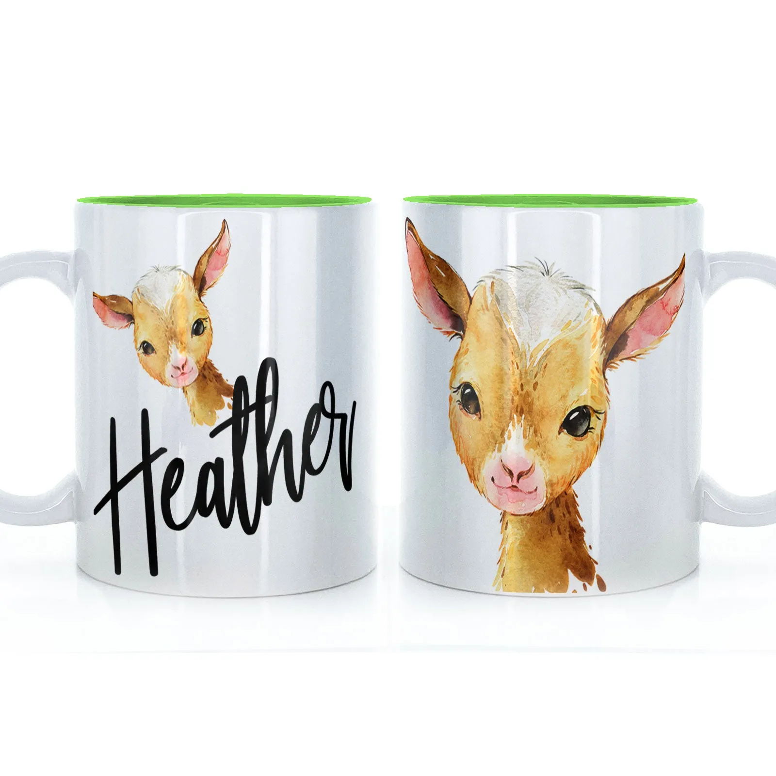 Personalised Mug with Stylish Text and Ginger Goat