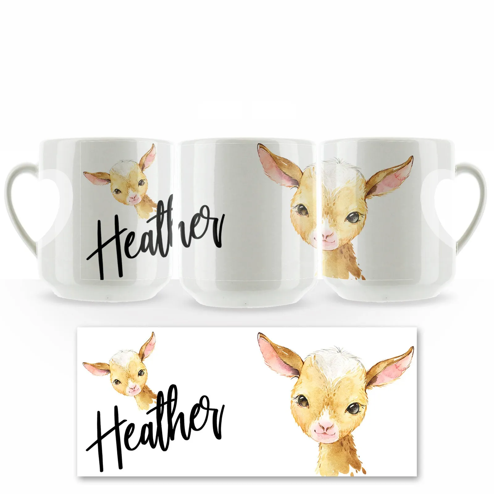 Personalised Mug with Stylish Text and Ginger Goat