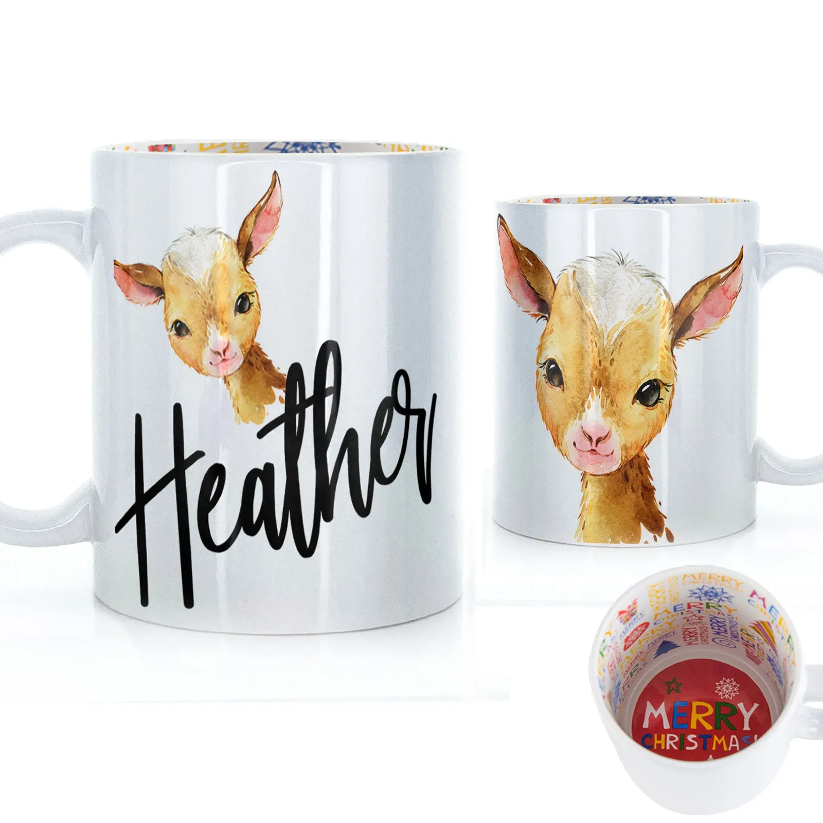 Personalised Mug with Stylish Text and Ginger Goat