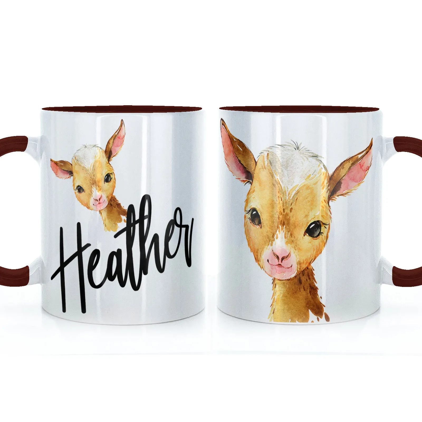 Personalised Mug with Stylish Text and Ginger Goat