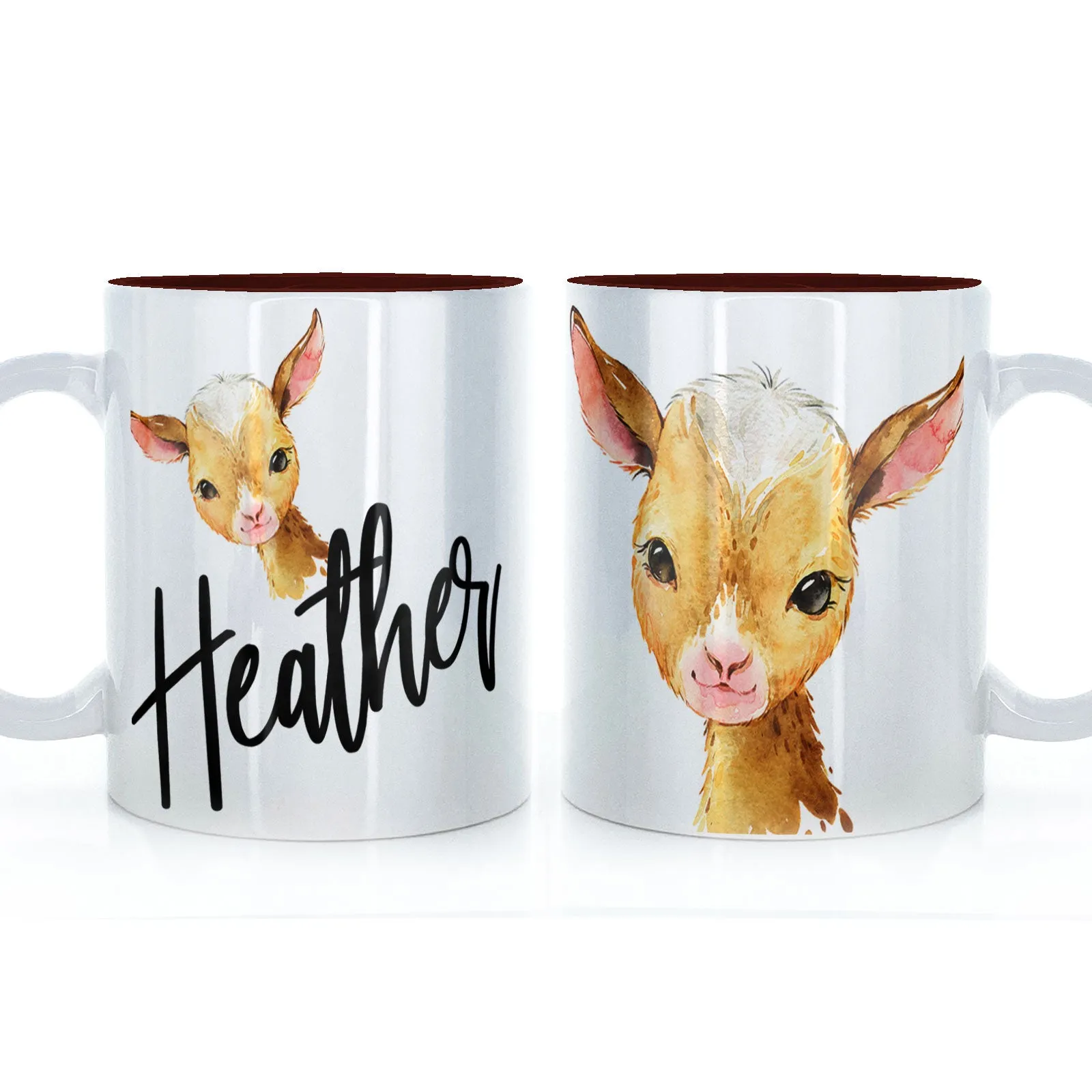 Personalised Mug with Stylish Text and Ginger Goat