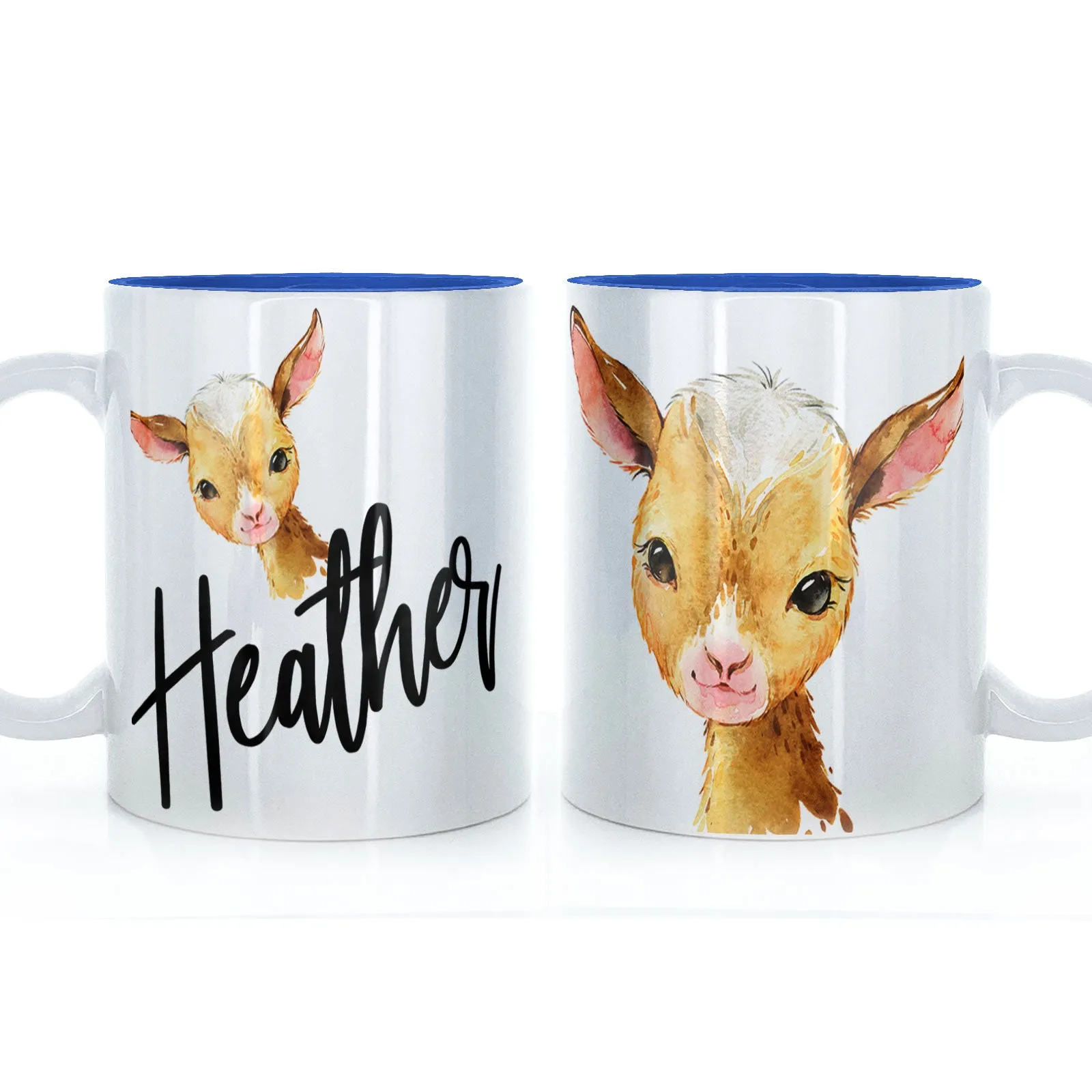 Personalised Mug with Stylish Text and Ginger Goat