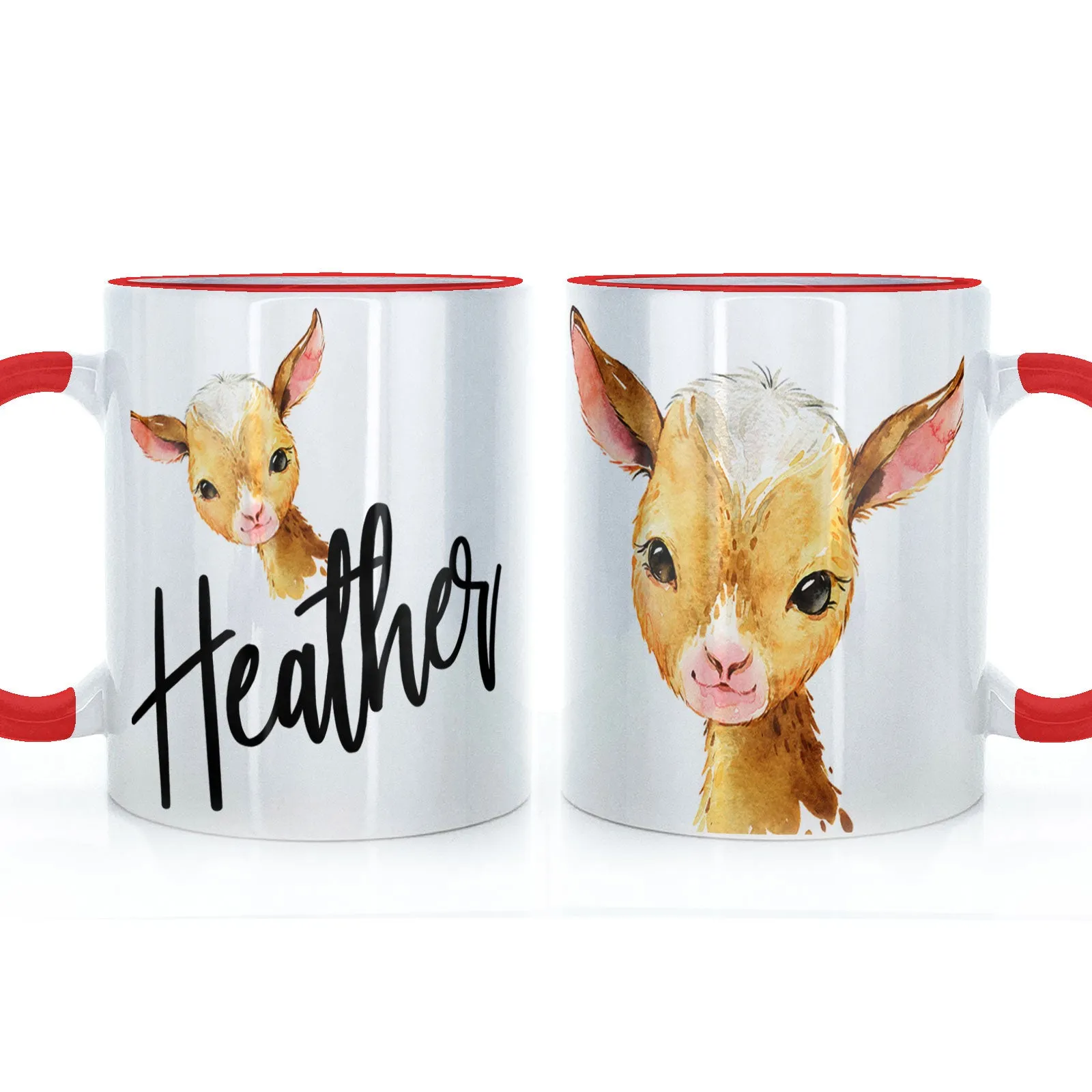 Personalised Mug with Stylish Text and Ginger Goat