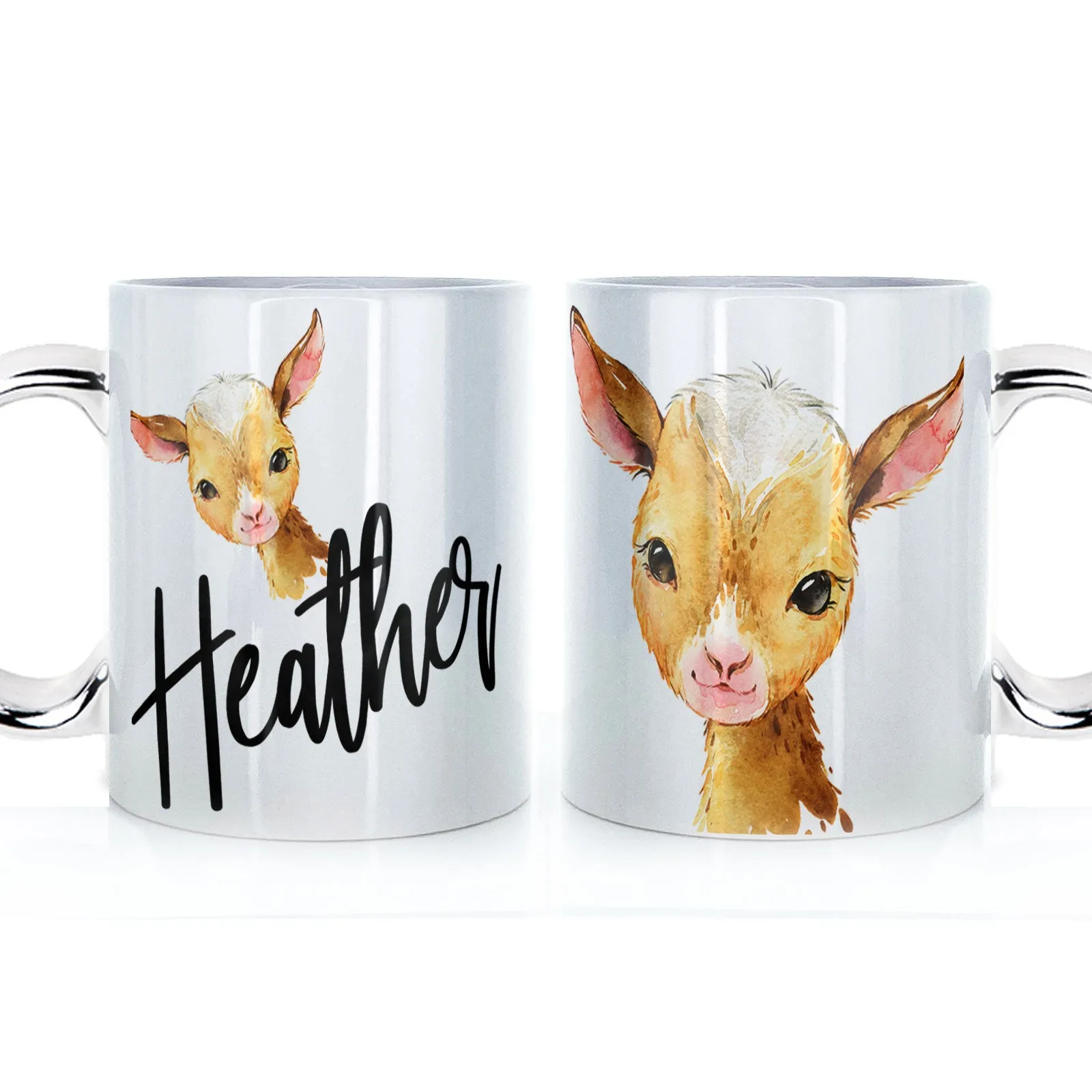 Personalised Mug with Stylish Text and Ginger Goat