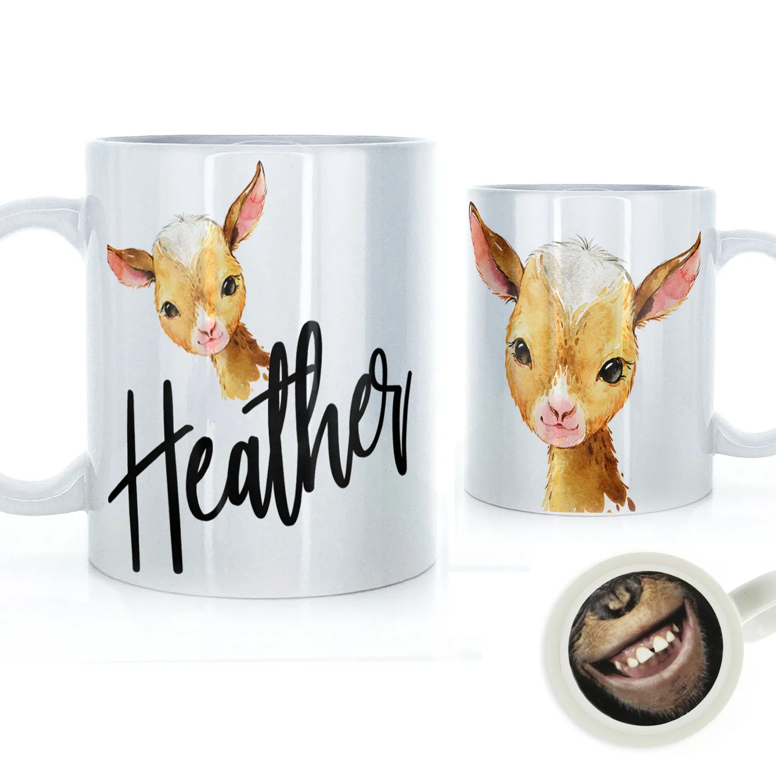 Personalised Mug with Stylish Text and Ginger Goat