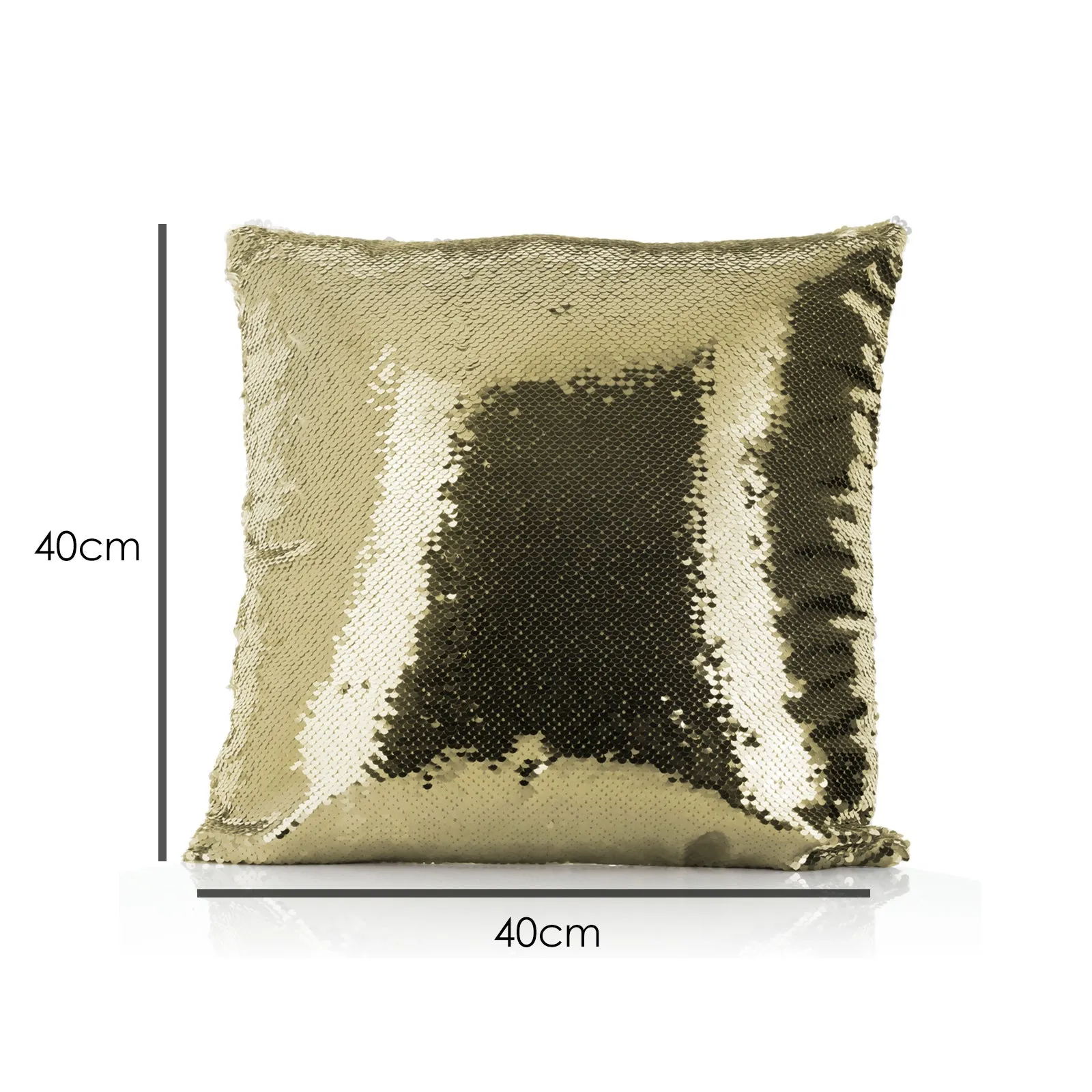Personalised Sequin Cushion with Stylish Text and Pink Love Landscape Print