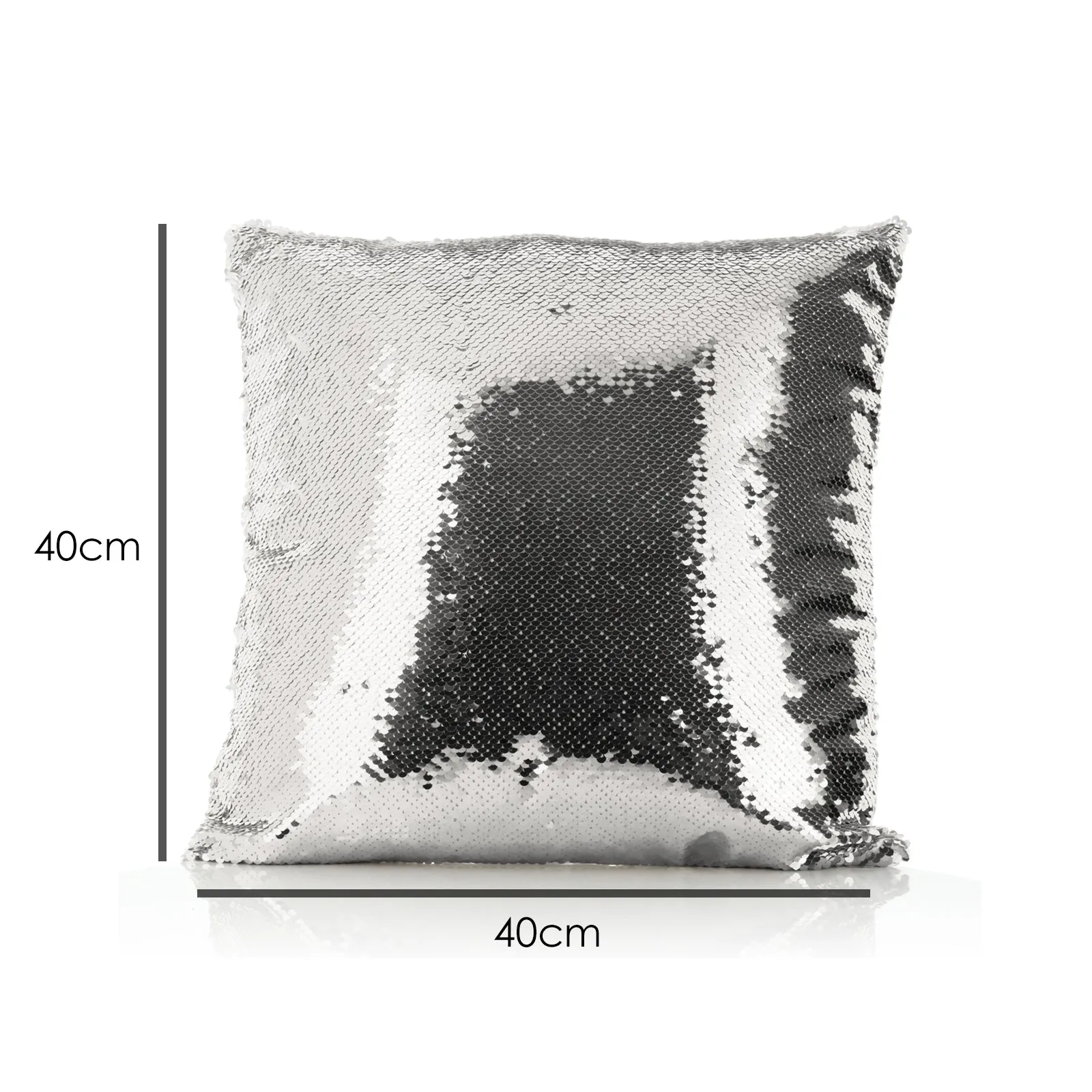 Personalised Sequin Cushion with Stylish Text and Pink Love Landscape Print