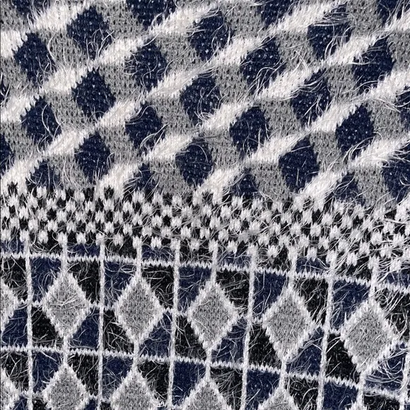 🤎Piccadilly Black and Grey Patterned Fuzzy Warm Sweater