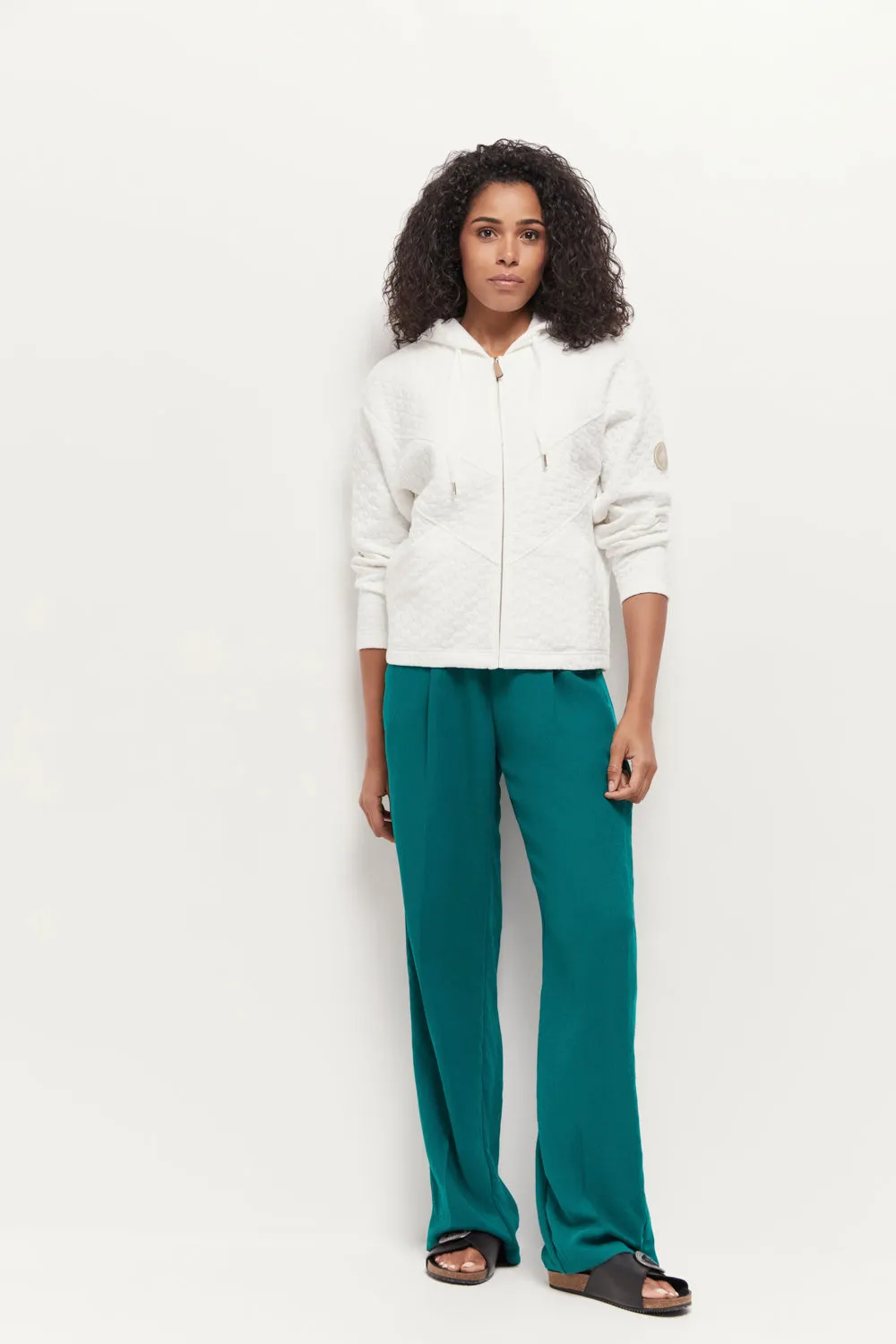 PIETRO - Pantalon de costume large jungle green recyclé