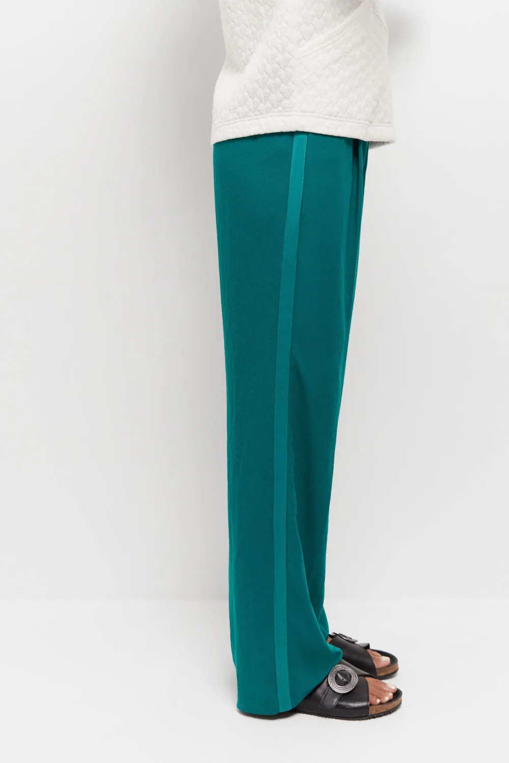 PIETRO - Pantalon de costume large jungle green recyclé
