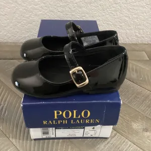 POLO RALPH LAUREN Toddler Girls Kinslee Leather Flats, size 4