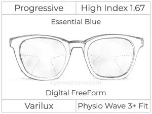 Progressive - Varilux - Physio Wave 3 Fit - Digital - High Index 1.67 - Smart Blue Filter