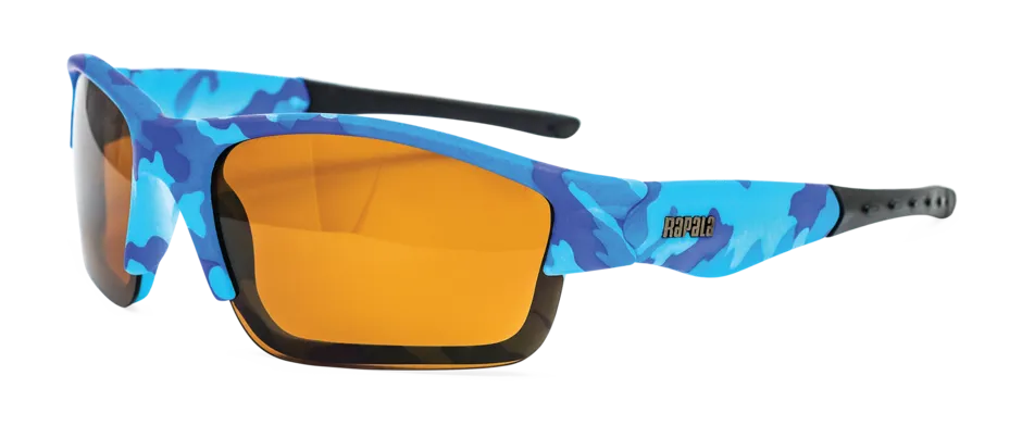 Rapala Boys Polarized Fishing Glasses Blue Camo