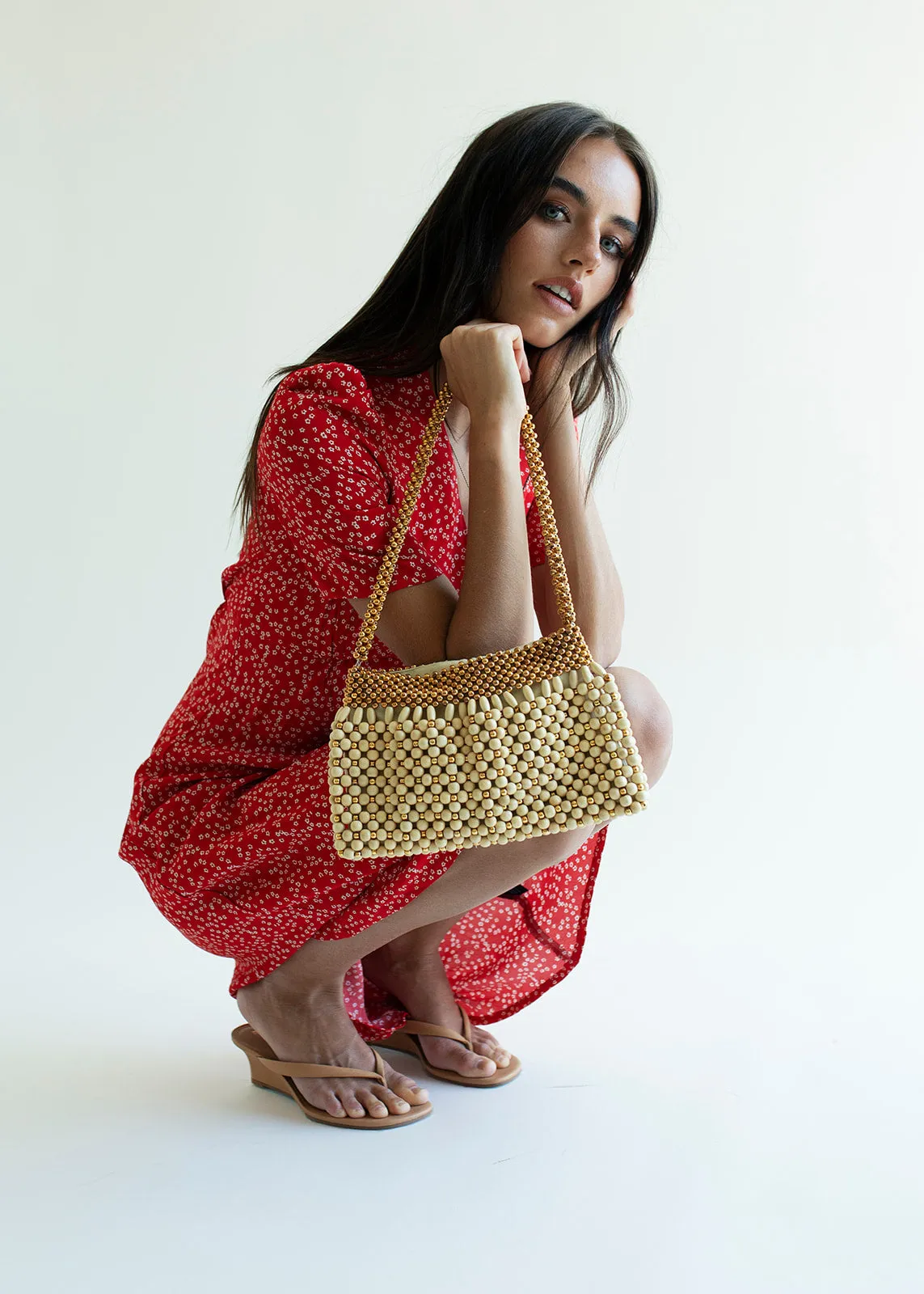 Raquel dress, Red Micro Ditsy