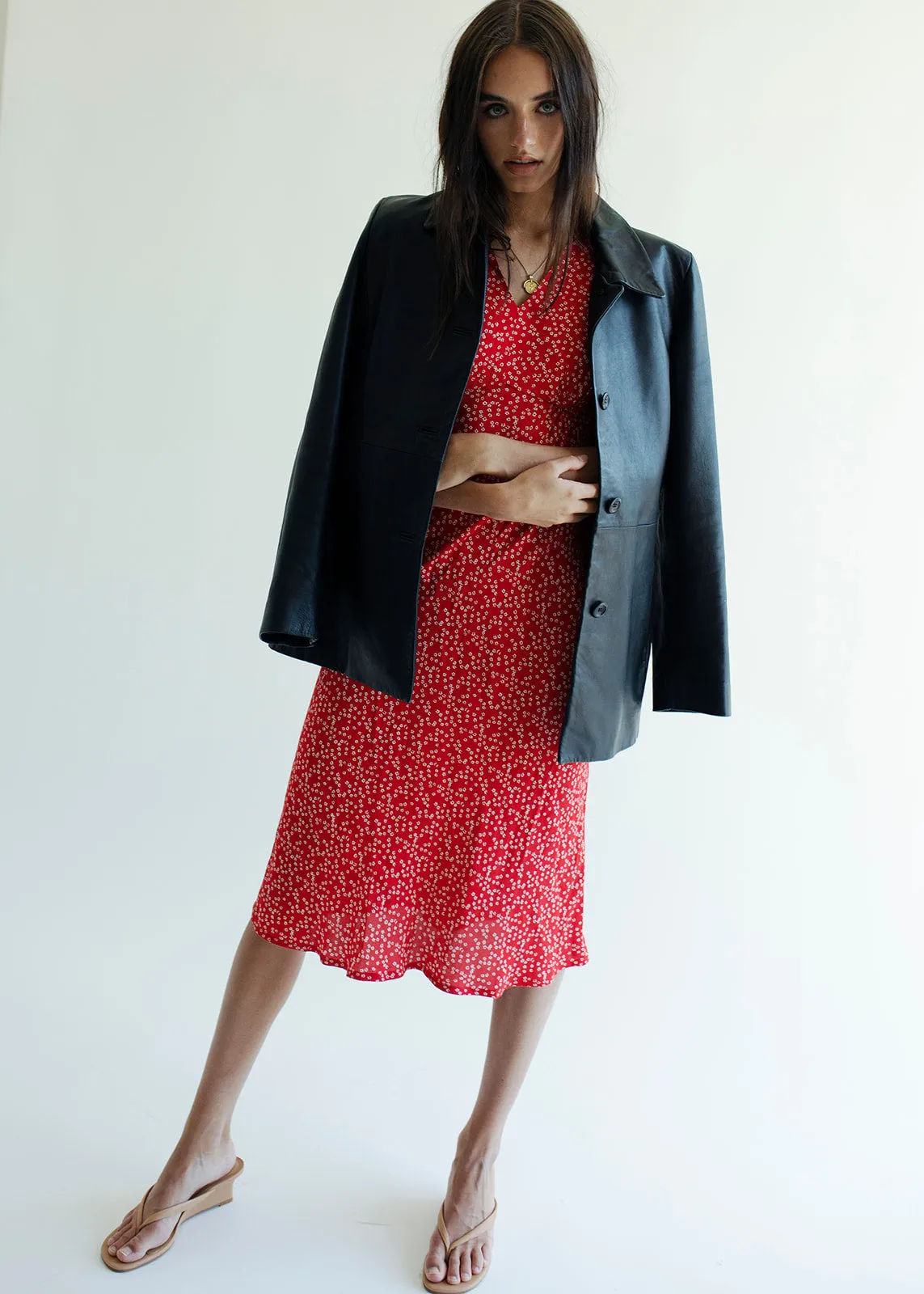 Raquel dress, Red Micro Ditsy