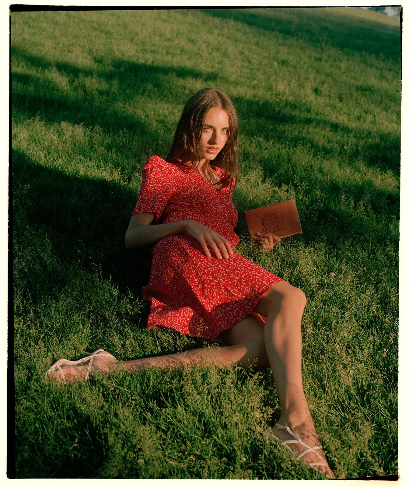 Raquel dress, Red Micro Ditsy