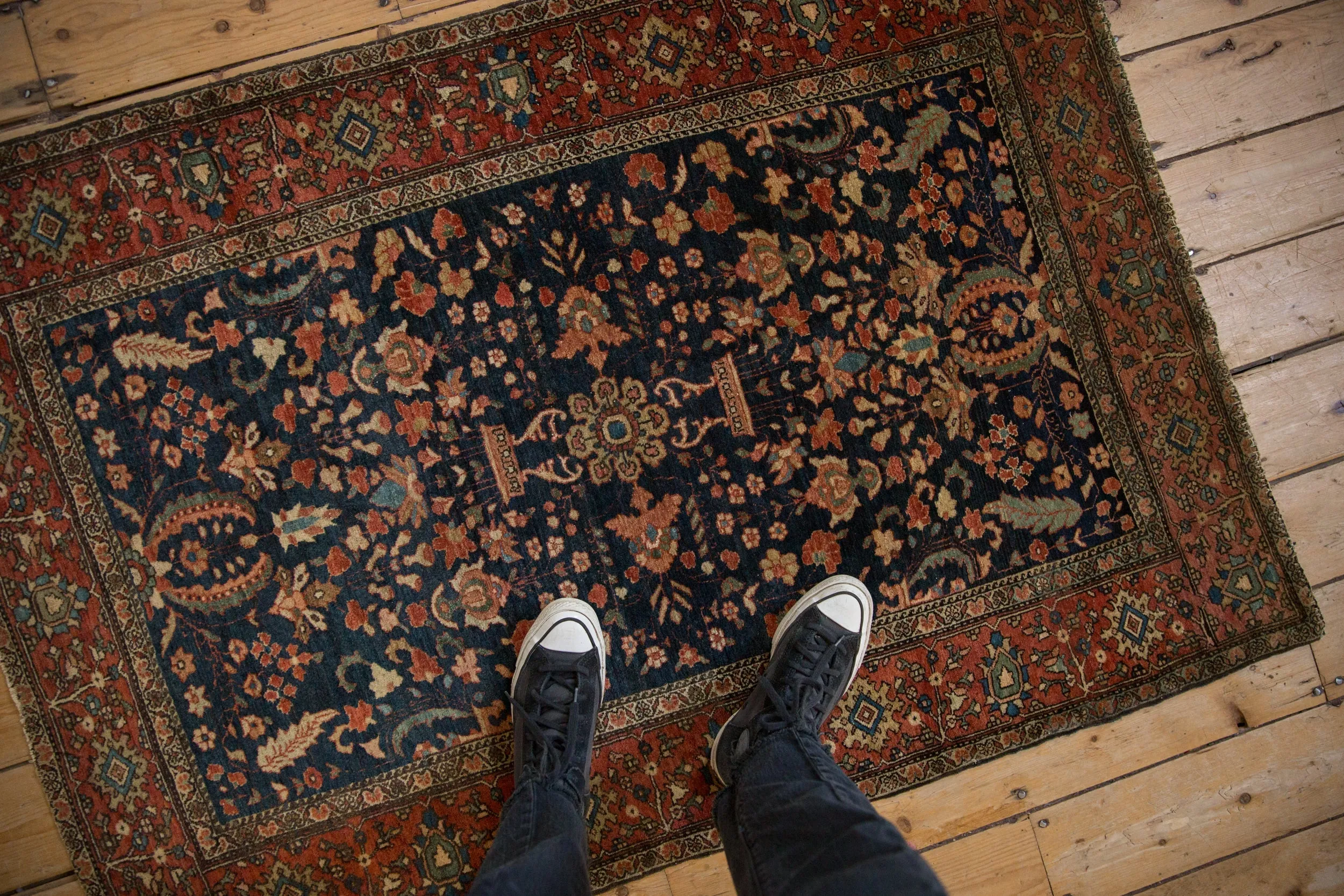 RESERVED 3.5x4.5 Antique Farahan Sarouk Square Rug