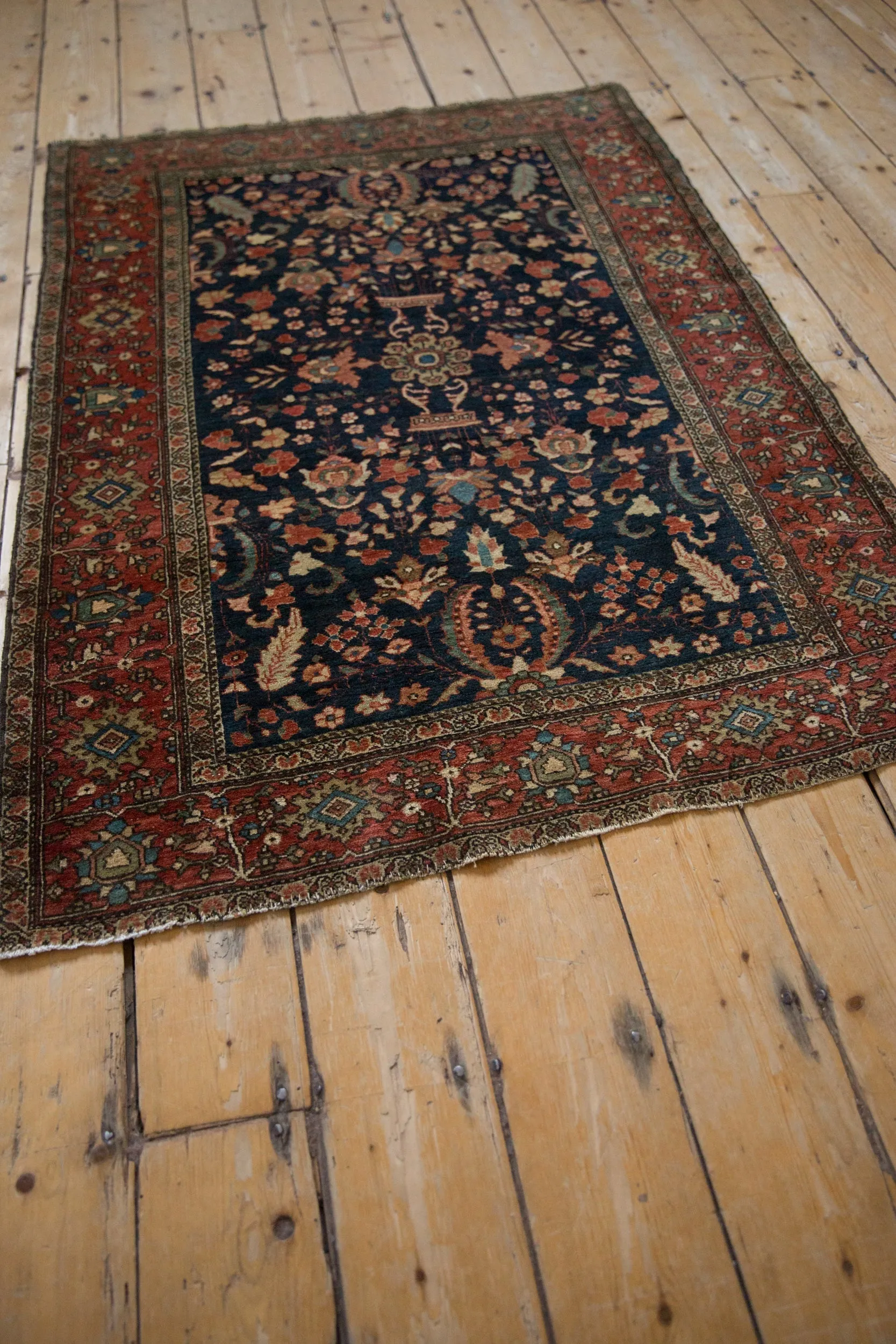 RESERVED 3.5x4.5 Antique Farahan Sarouk Square Rug