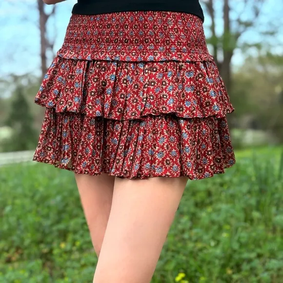 RESET by Jane Red, Floral, Mini Skirt