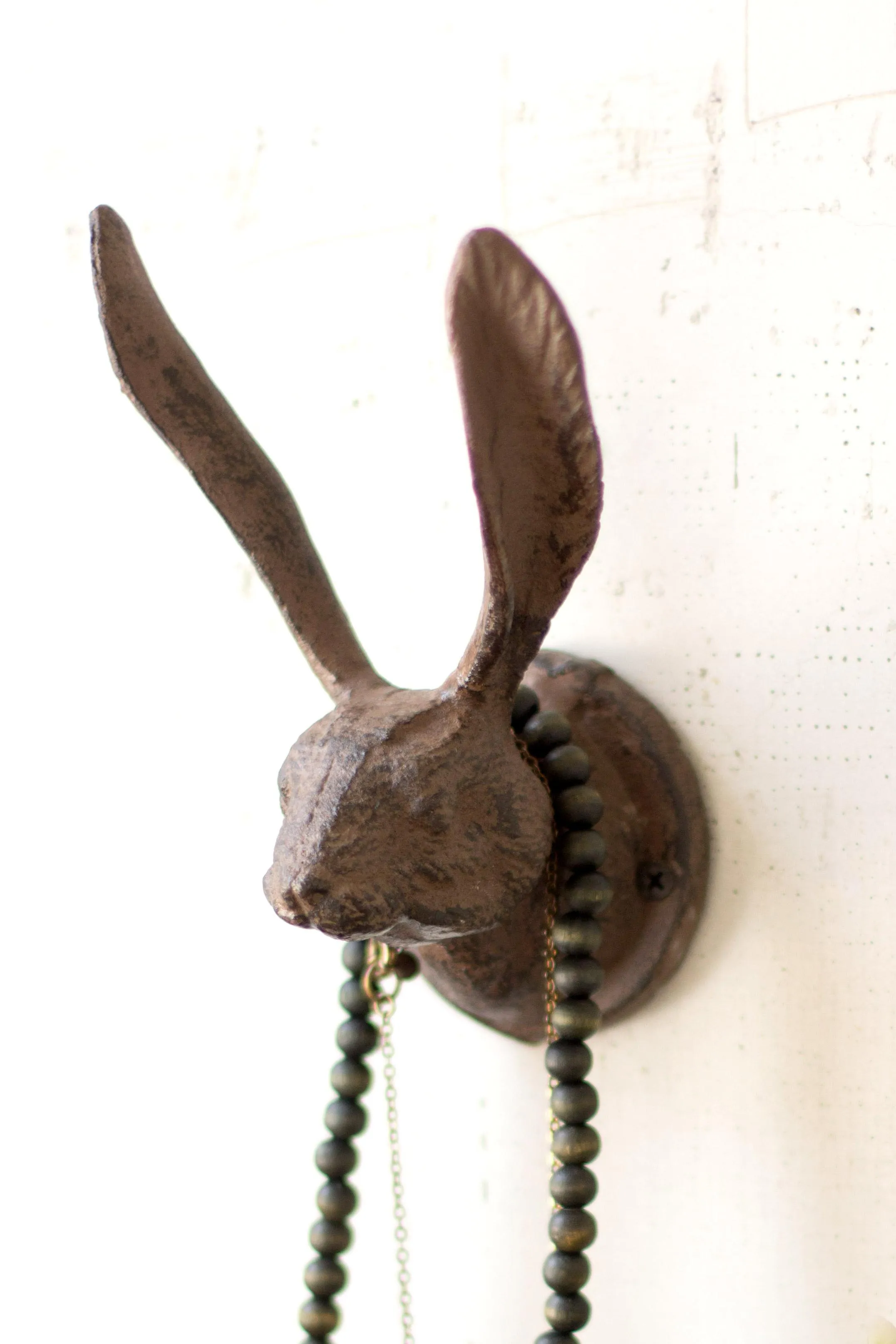 Rustic Cast Iron Rabbit Wall Hook (Pack of 2)