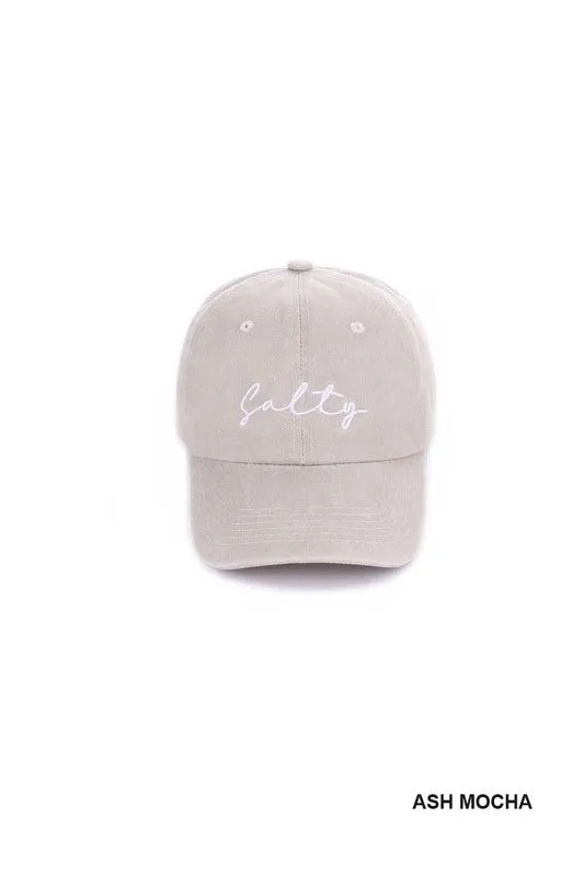 SALTY EMBROIDERED VINTAGE WASHED BASEBALL CAP HAT