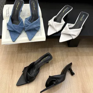 Samantha – Open Denim High Heel Sandals