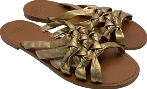 Sezane Gold Braided Leather Sandals UK 8