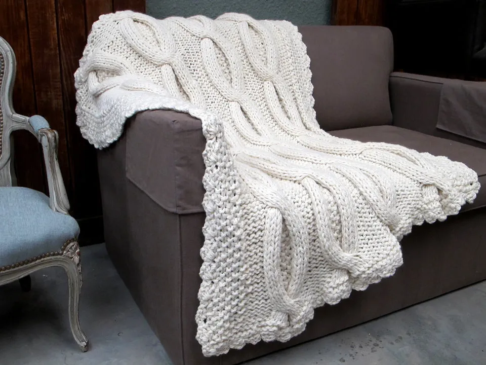 Shabby Chic Throw - Cable Knit Throw