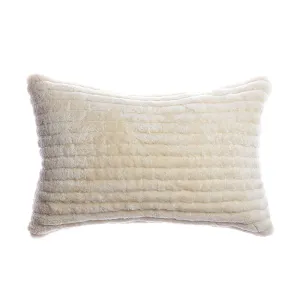 Shearling Stripes Ivory Lumbar Pillow