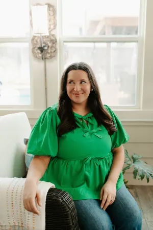 Simply Chic Bow Top -Green