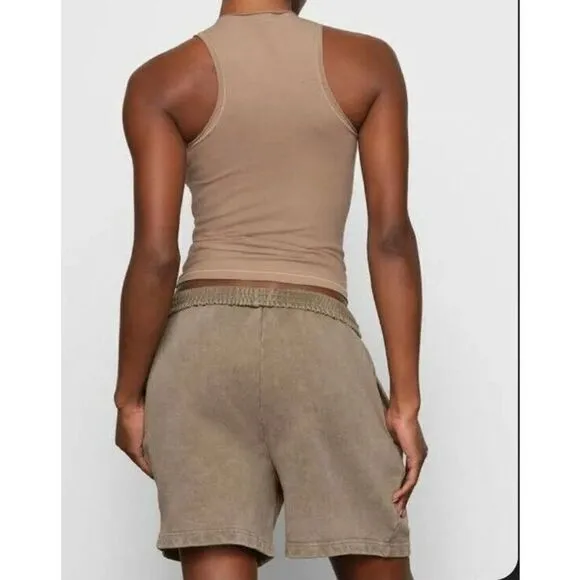 SKIMS NWT Boyfriend Fleece Shorts - Desert - 4X‎