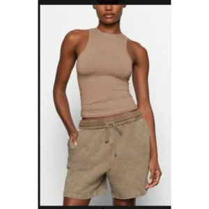SKIMS NWT Boyfriend Fleece Shorts - Desert - 4X‎