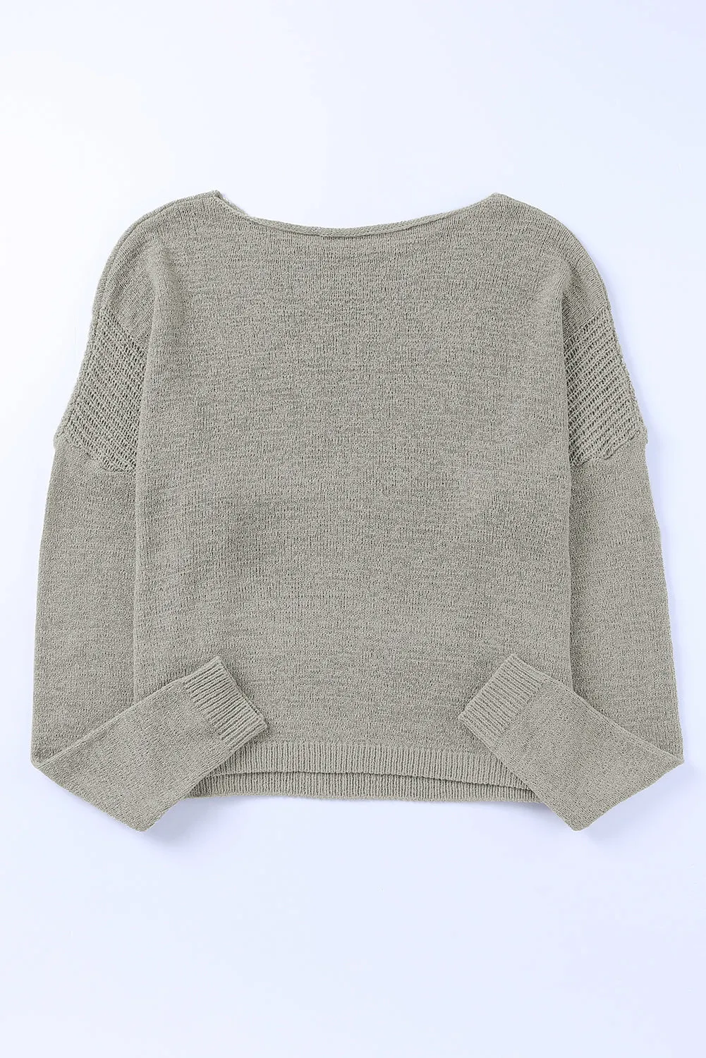 Solid Drop Shoulder Pullover Sweater
