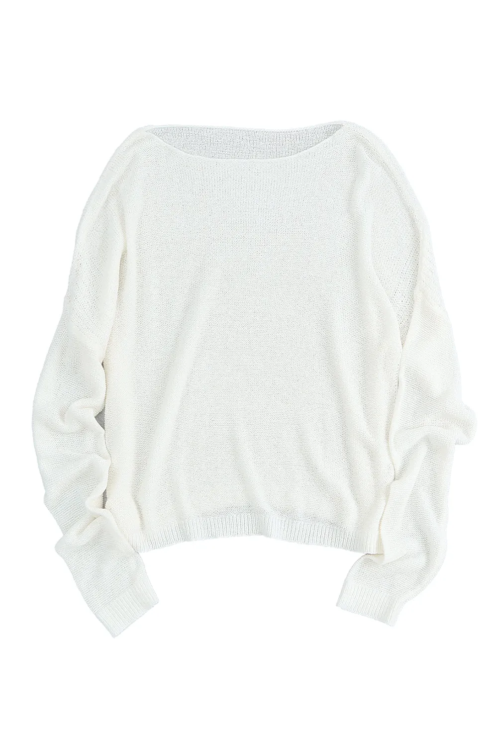 Solid Drop Shoulder Pullover Sweater