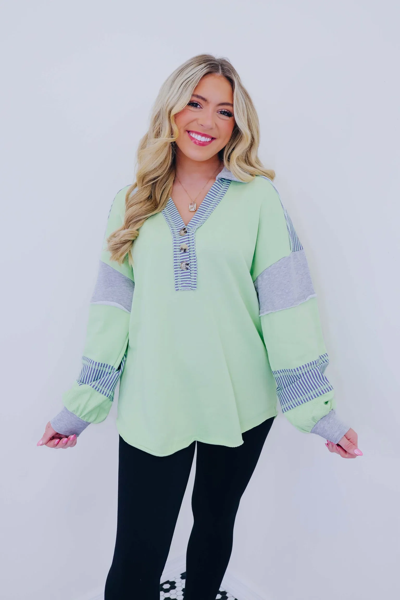 Southhampton Collared Colorblock Sweatshirt- 3 Colors