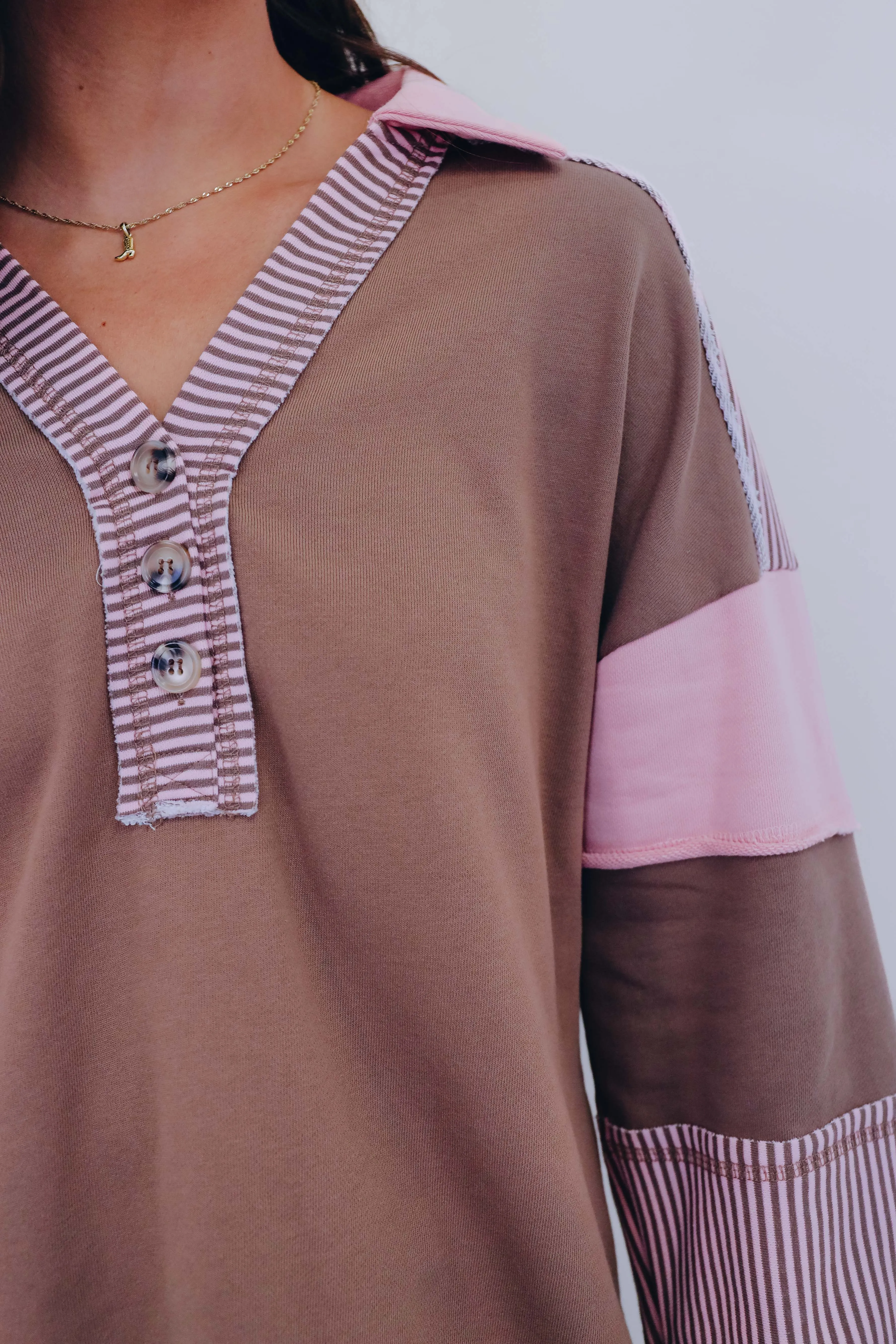 Southhampton Collared Colorblock Sweatshirt- 3 Colors