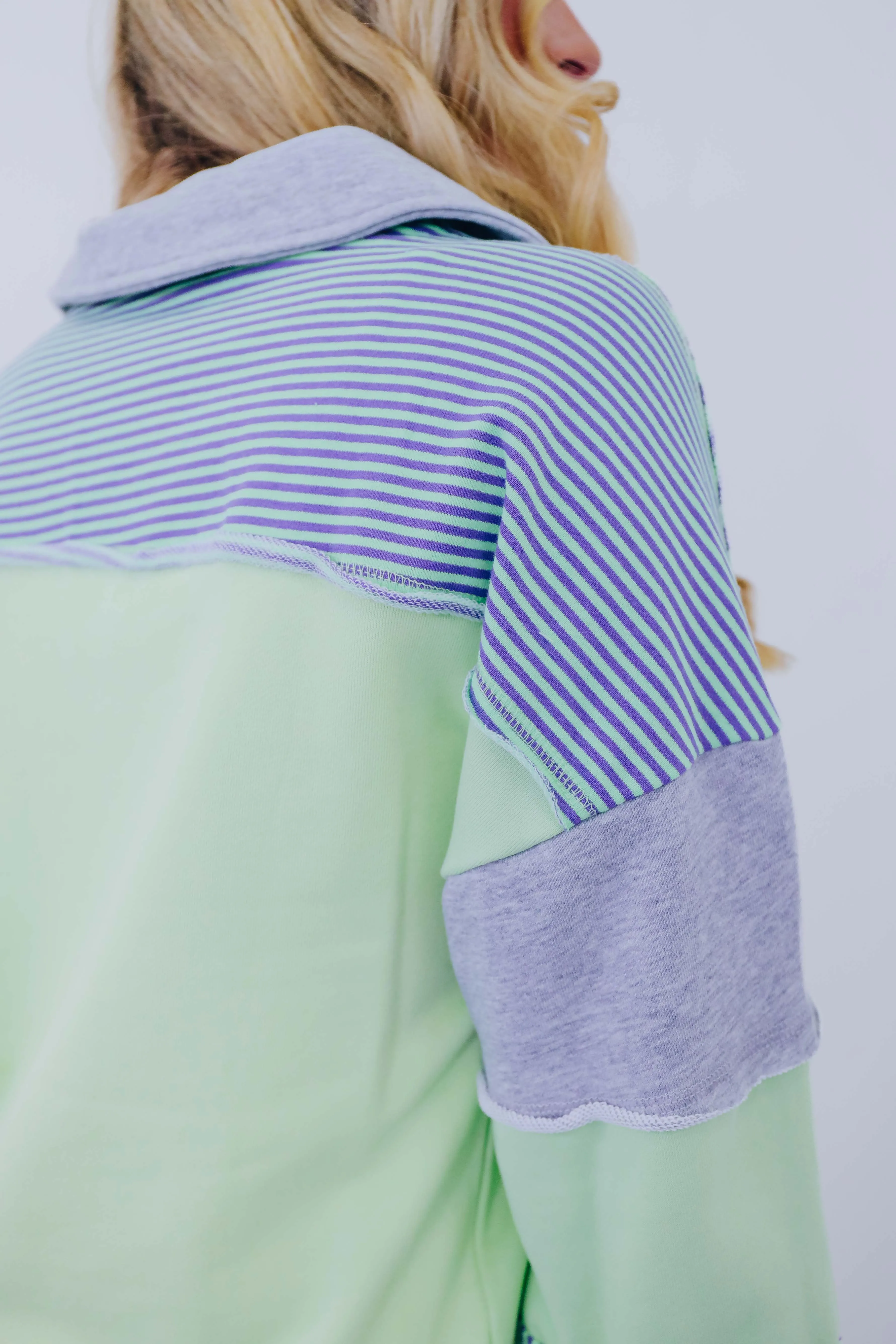 Southhampton Collared Colorblock Sweatshirt- 3 Colors