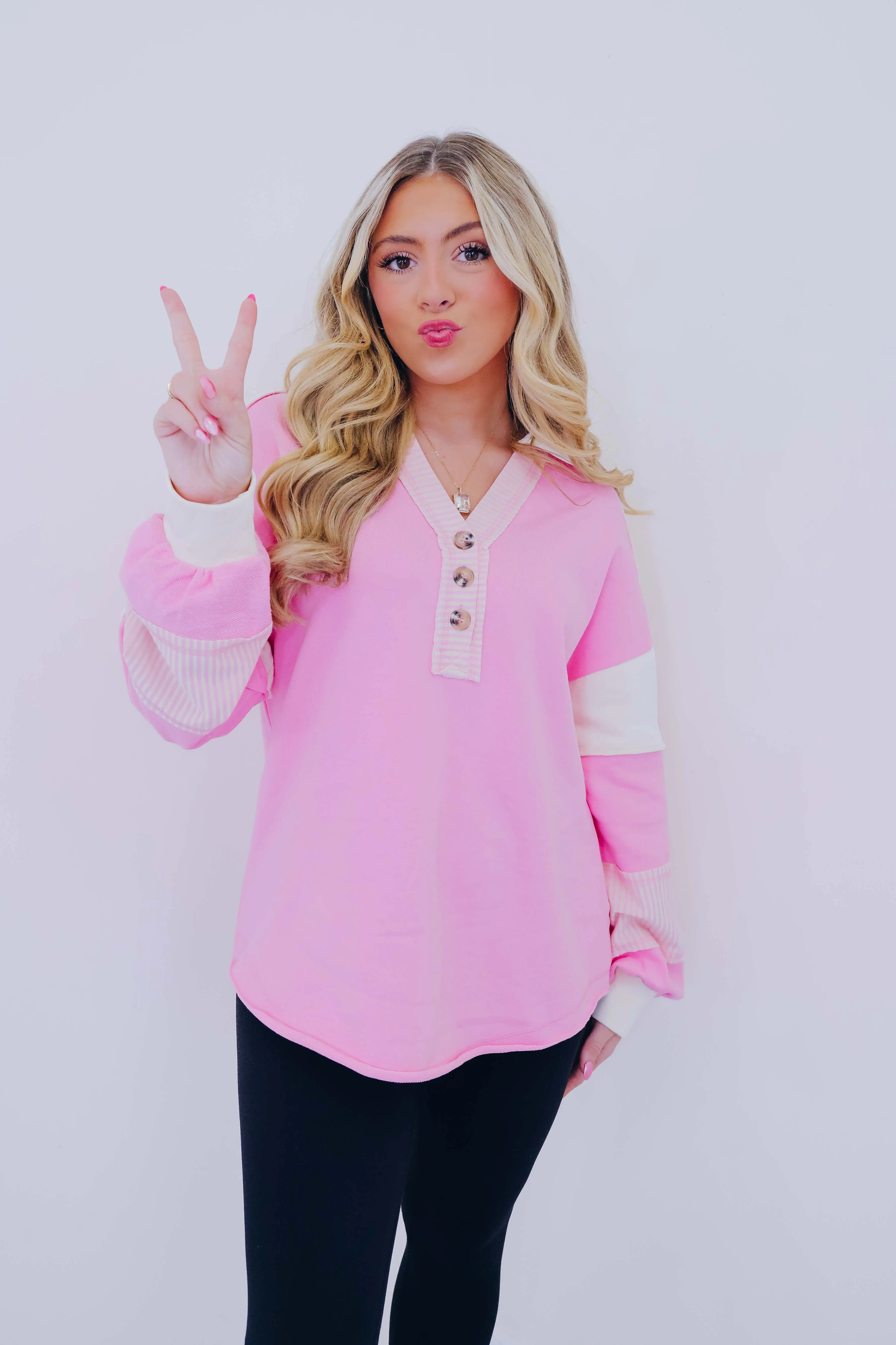 Southhampton Collared Colorblock Sweatshirt- 3 Colors