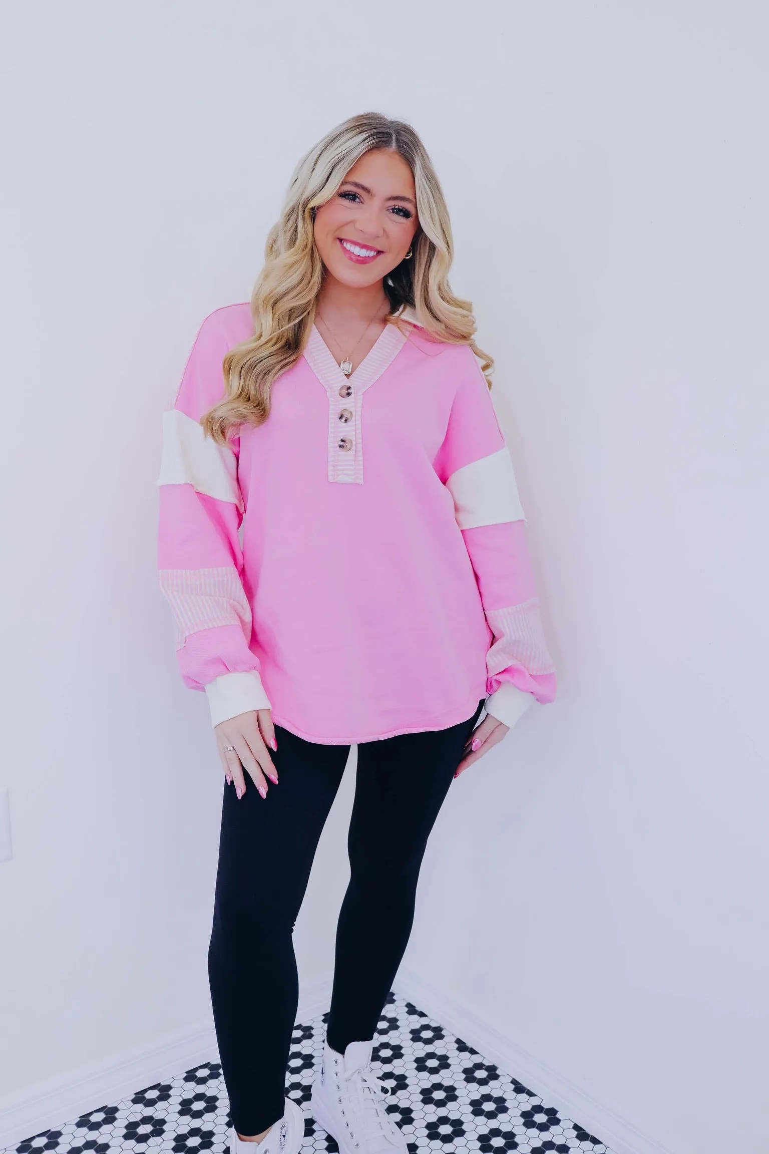 Southhampton Collared Colorblock Sweatshirt- 3 Colors