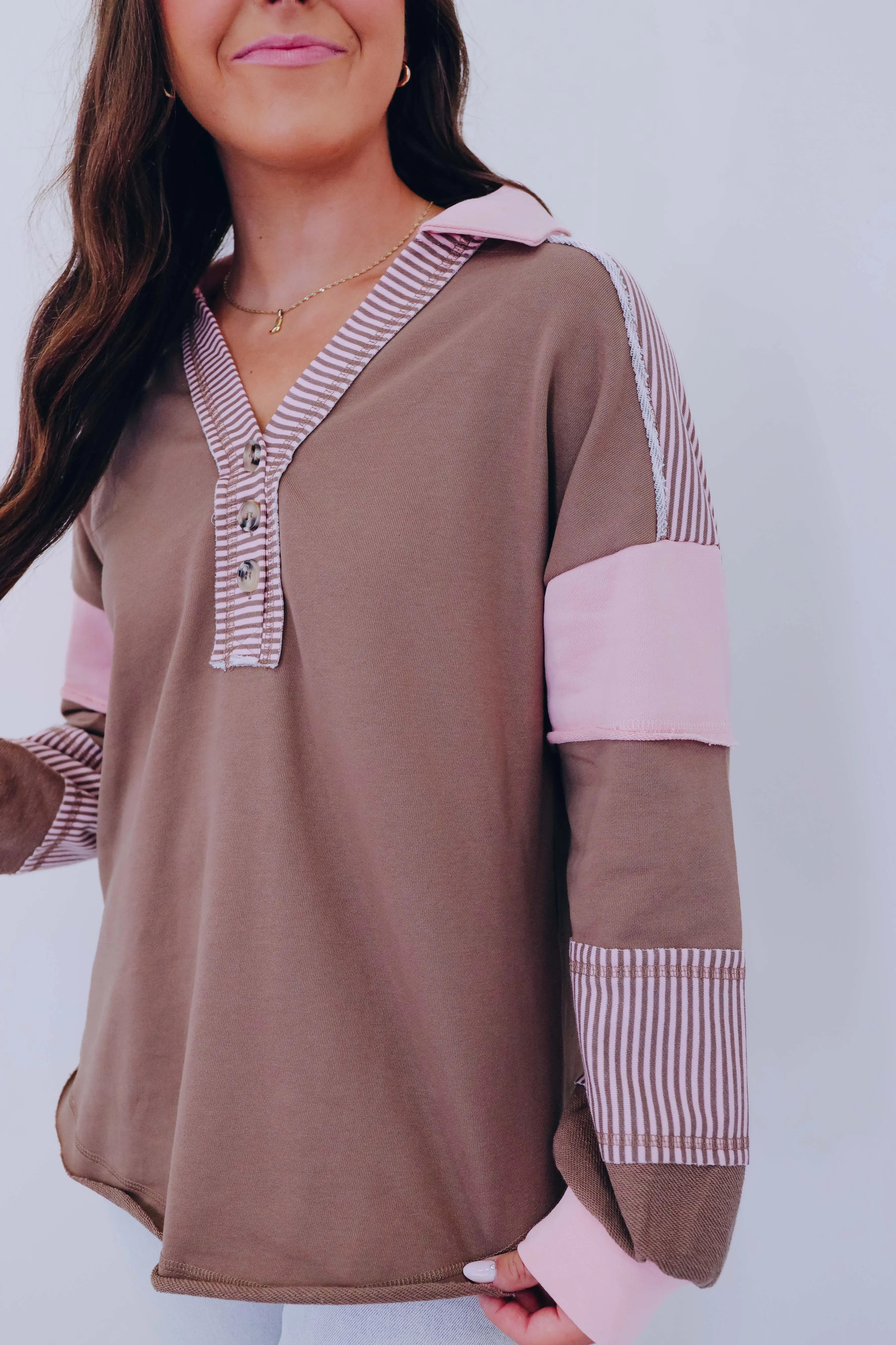 Southhampton Collared Colorblock Sweatshirt- 3 Colors