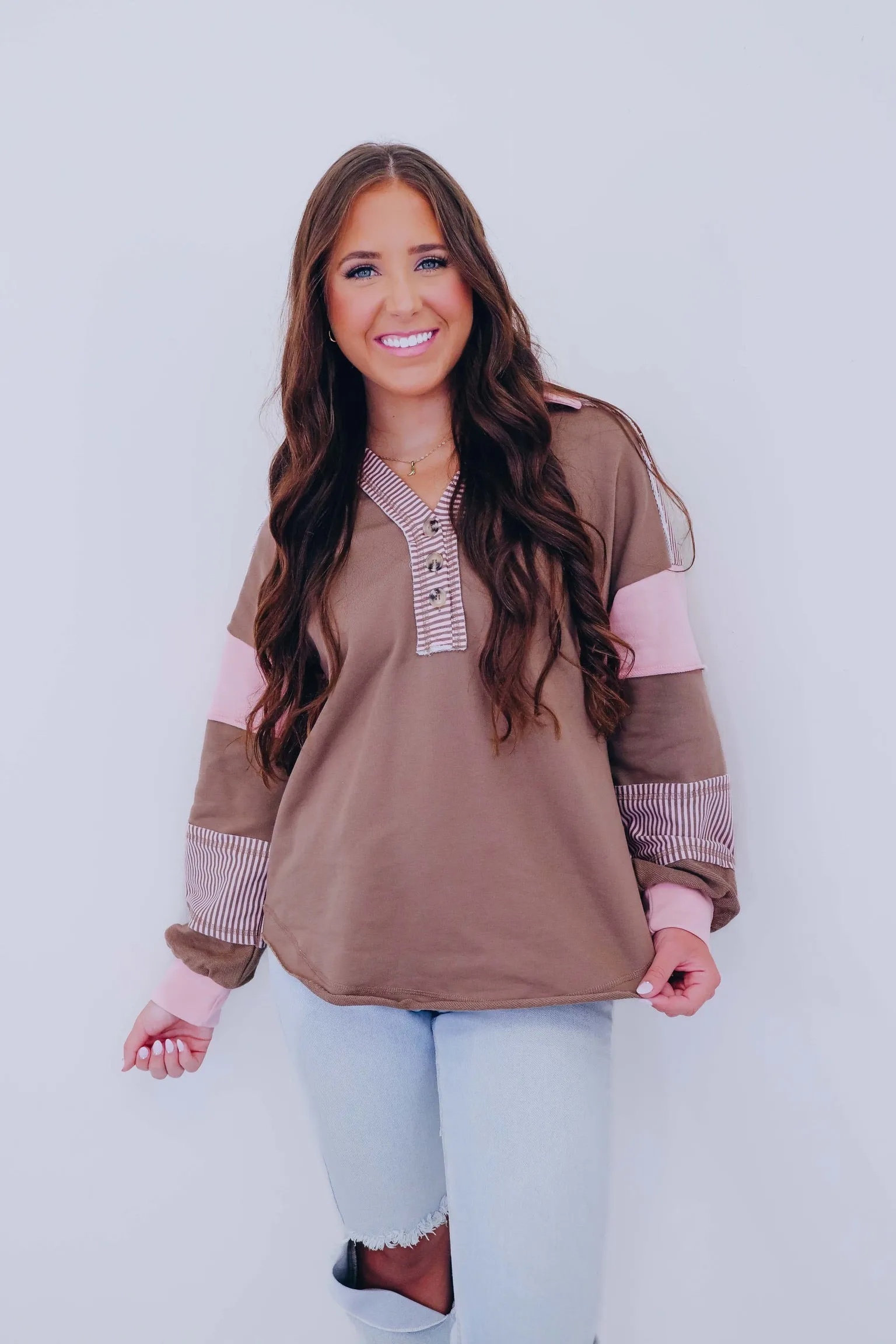 Southhampton Collared Colorblock Sweatshirt- 3 Colors