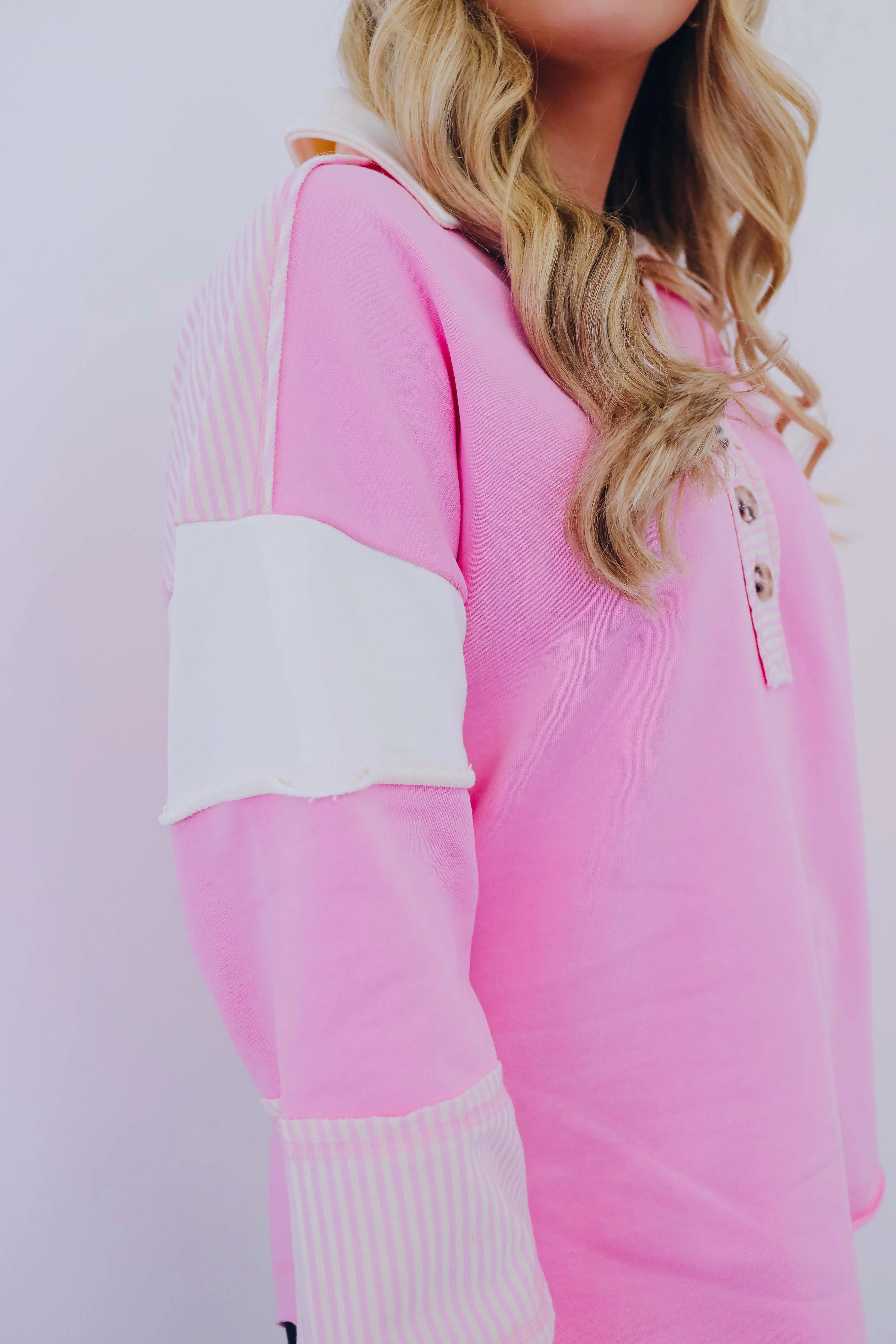 Southhampton Collared Colorblock Sweatshirt- 3 Colors