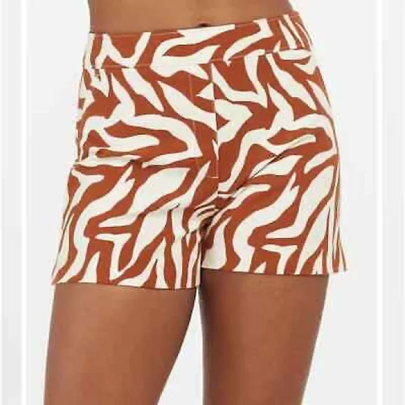SPANX On-the-Go Printed Shorts, 4&quot; Stylish Zebra Print Women's Shorts Size XL