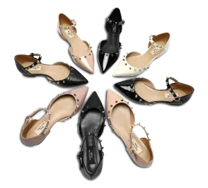 Spiky D'orsay Flats - Nude Patent